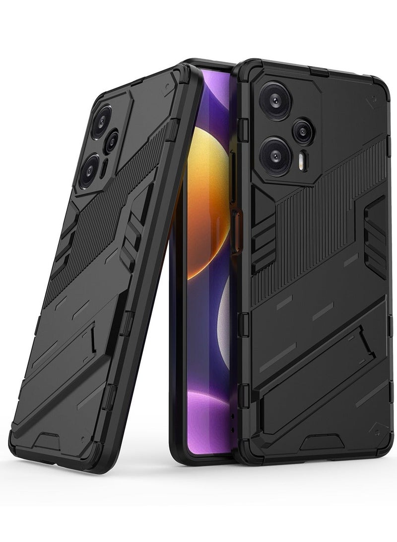 TEAM LUXURY Xiaomi Poco F5/Redmi NOTE12TURBO 5G Mobile Case Cover with Hybrid Heavy Duty Protection Shockproof Back Cover with Anti-Fingerprint Anti-Scratch Protector with Defender Kickstand Free Hand Watching TV - Image 2