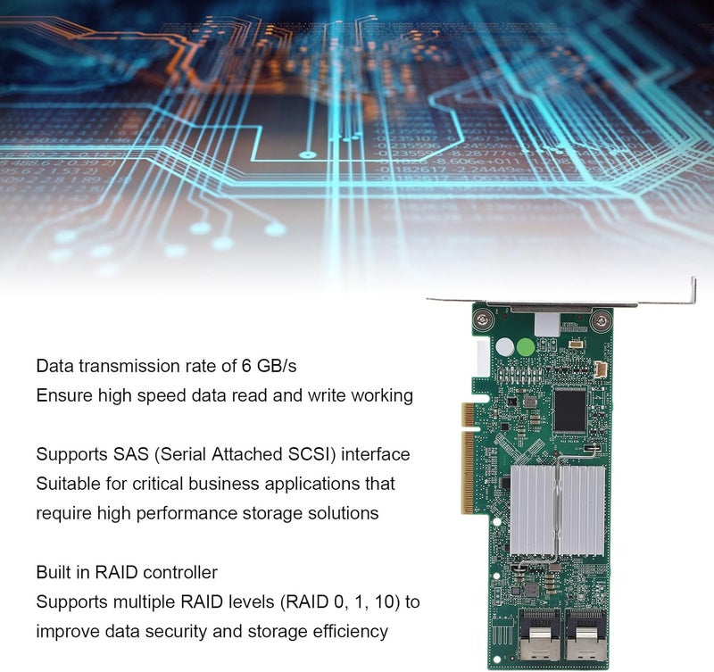 بطاقة تحكم مصفوفة SAS RAID بمنفذ PCIe X8 مرن، بطاقة مصفوفة H310 IR، اتصال موثوق 6 جيجابت/ثانية لأنظمة الخوادم - Image 3