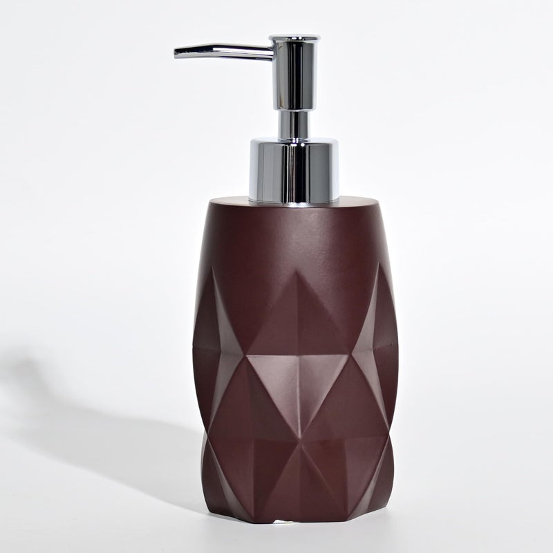 PLIO Luxury Polyresin Liquid Soap Dispenser | Multipurpose Handwash Dispenser for Bathroom & Kitchen | Modern Bathroom Accessory(Chocolate)
