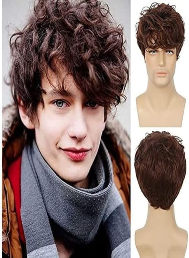 DILLARDS Men's Short Curly Synthetic Wig