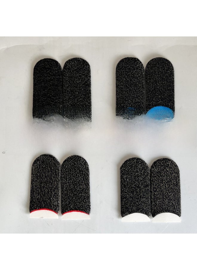 Generic E-sports Hand Game Finger Set Sweat-proof Non-slip Auxiliary Chicken Walking Artifact Student 24-pin Silver Cloth Carbon Fiber Wholesale-Product Color:24-pin Two-color Black And Red Silver Fiber ]  - Image 3