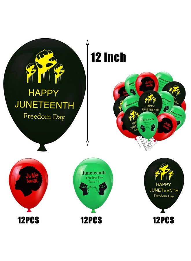 CupaPlay 36Pcs Happy Juneteenth Day Party Decorations Latex Balloons Freedom Day Patriotic Party Supplies Favors Wall Decor Balloon - Image 3