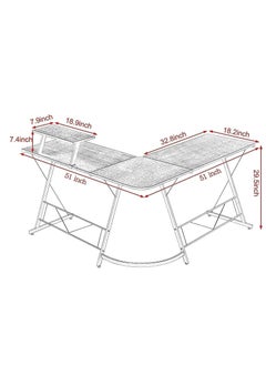 KASINDA Kasinda L-Shaped Computer Desk, Come's With Lighting Mouse Gift, Home Office Corner Table with Monitor Stand, Space-Saving, Easy Assembly (White)  - Image 2