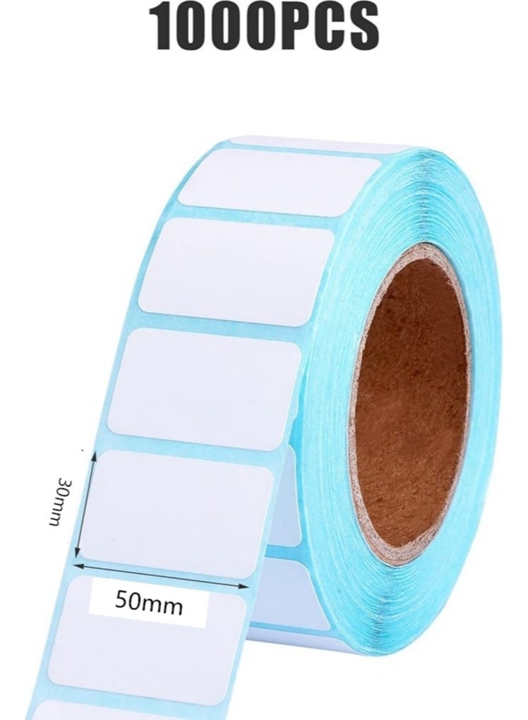 1 Roll / 1000pcs  White Rectangle Stickers Labels, Self-Adhesive Writable Container Sticker Blank Removable Labels for Containers Storage Bins Jars Bottles and Office Supplies - Image 3
