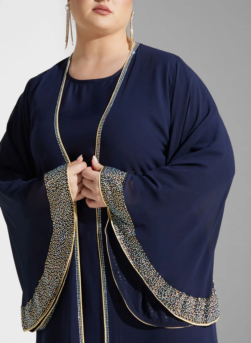 Khizana Embellished Detail Abaya With Sheila
