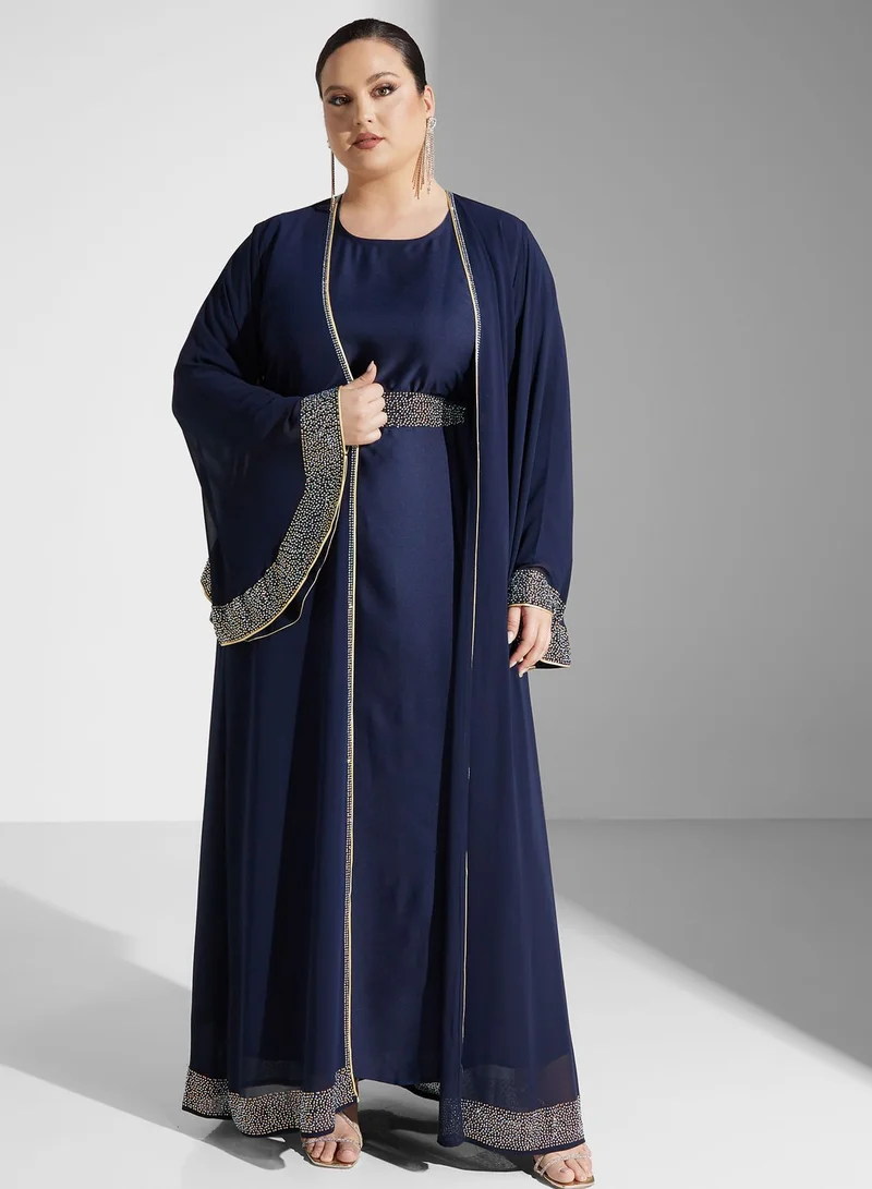 Khizana Embellished Detail Abaya With Sheila