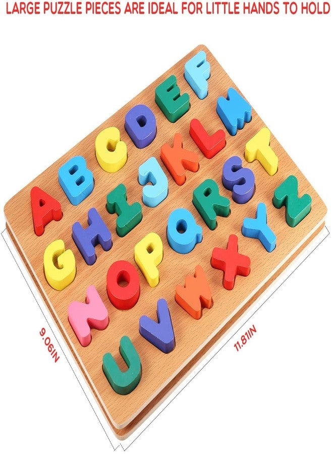 Authfort Wooden Alphabet Puzzle for Toddlers, Lowercase and Uppercase Letters, Alphabet Puzzles for Preschool Boys and Girls (Multicolor) - Image 3