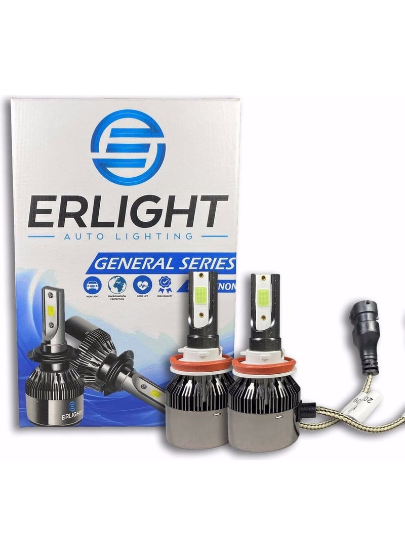 Erlight X مصباح ضباب LED أزرق جليدي متوافق مع هوندا سيفيك Vtec H11  - Image 1