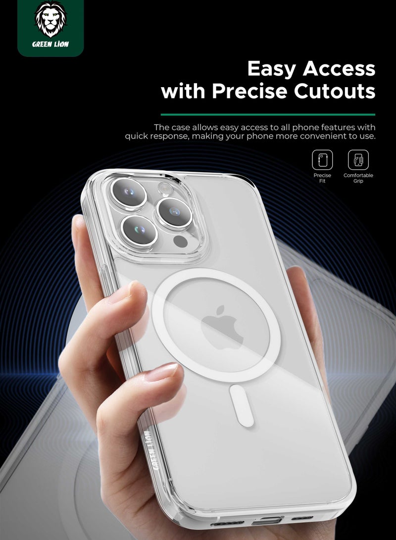 GREEN LION iPhone 15 Pro Max Magsafe Case / Crystal Clear / Anti Fingerprint / Precise Cutouts  / Ultra Drop Protection / Camera Protection / Anti Scratch - Clear - Image 3