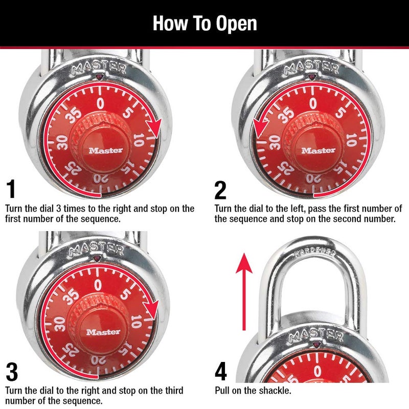 Master Lock Master Lock 1505D Locker Lock Combination Padlock, 1 Pack, Colors may vary  - Image 5