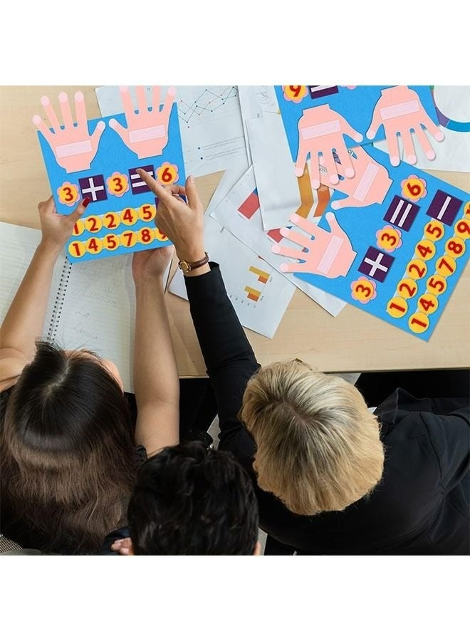لوحة تعليمية لرياضيات ما قبل المدرسة، أرقام أصابع، أدوات حسية للعد والطرح - Image 5