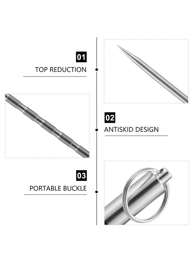 HEALLILY 1 Set/ 4pcs Portable Toothpick Set Stainless Steel Toothpick Flossing Tool Brand and New - Image 5