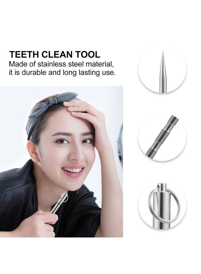 HEALLILY 1 Set/ 4pcs Portable Toothpick Set Stainless Steel Toothpick Flossing Tool Brand and New - Image 4