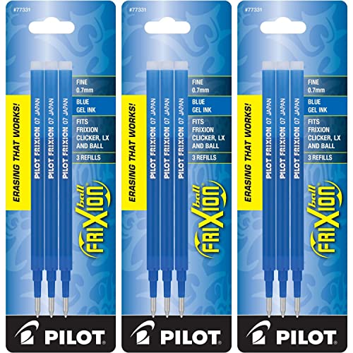 Pilot Gel Ink Refills for FriXion Erasable Gel Ink Pen, Fine Point, Blue Ink, 3 Packs 9 refills total - Image 5