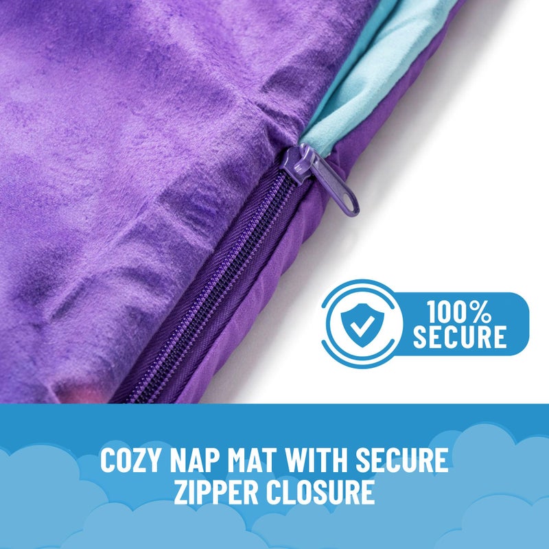 Jay Franco Kids Slumber Bag and Pillow - 54 x 27 Inch Comfy Indoor Sleeping Bag for School and Sleepovers, 2 Piece Set, Purple - Frozen - Image 4
