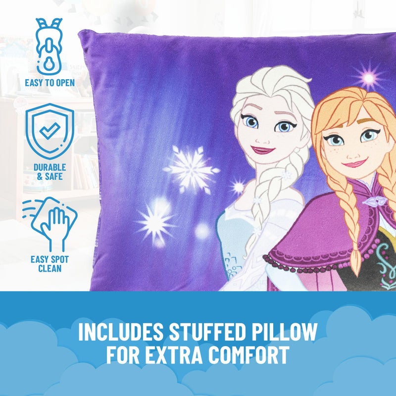 Jay Franco Kids Slumber Bag and Pillow - 54 x 27 Inch Comfy Indoor Sleeping Bag for School and Sleepovers, 2 Piece Set, Purple - Frozen - Image 3