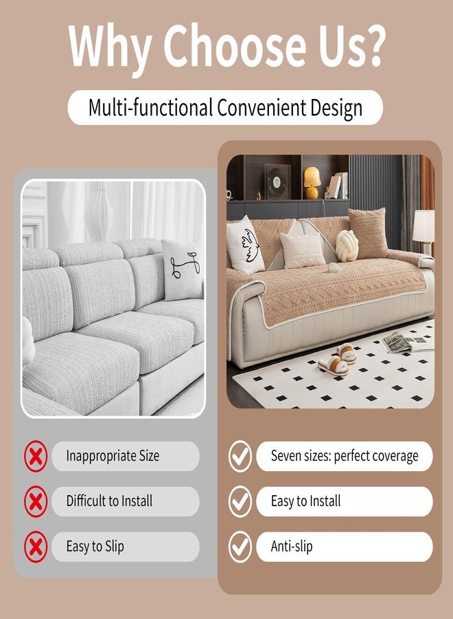 MDSASFD غطاء أريكة دافئ من قماش الجاكار الهندسي من MDSASFD، أغطية أريكة ناعمة ومرحة، غطاء أريكة مانع للانزلاق، واقي أثاث مريح وقابل للغسل للأطفال والحيوانات الأليفة (كاكي، 36 بوصة × 36 بوصة). - Image 4