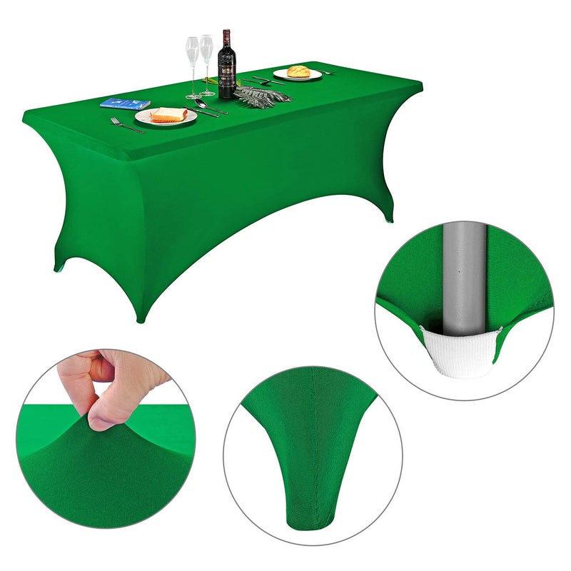 LZY Spandex Fitted Stretch Table Cover for 6 ft or 4ft or 8ft Folding Table  Rectangular Cocktail Tablecloth  Perfect for Party or Banquet - Image 3