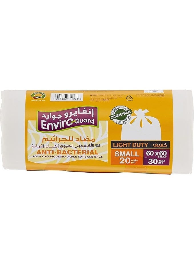 Enviro Guard Garbage Bags Small Size 20 Gallons, White, 60×60 cm, 30 Bags per Roll - Image 2