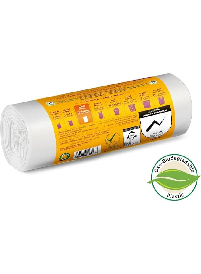 Enviro Guard Garbage Bags Small Size 20 Gallons, White, 60×60 cm, 30 Bags per Roll - Image 3