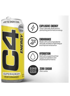C4 C4 Arctic Snow Cone Energy Drink 473ml Pack of 12  - Image 2