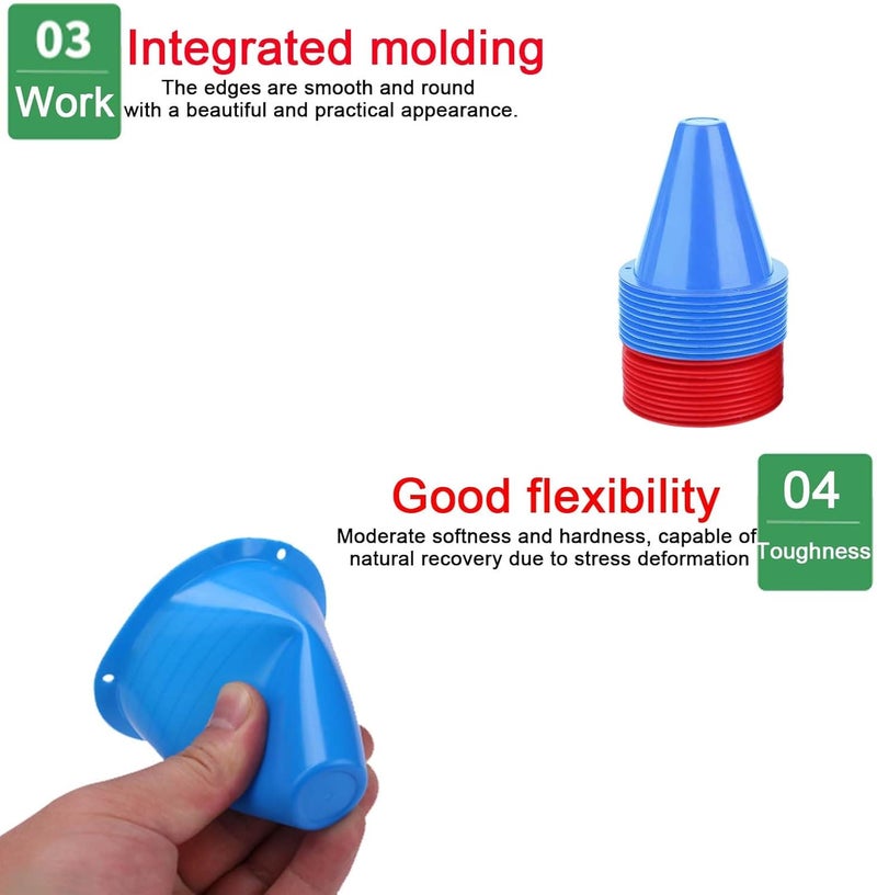 OUKENS Training Marker Cones, 10pcs 3 Inch Mini Sports Cones Football Training Sports Equipment Roller Skating Barriers Plastic Marker Holder Accessory for Fitness Practice - Image 4