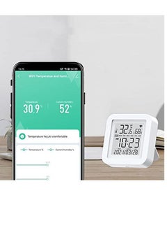 DMG Hygrometer,WiFi Temperature and Humidity Sensor,Large LCD Display,Smart Wireless Digital Indoor Hygrometer Thermometer with Remote App Alerts, for Home Pet Garage Cropper Greenhouse
