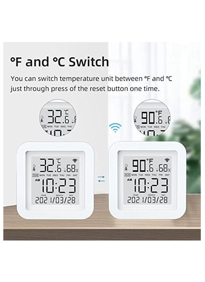 Generic - DMG Hygrometer,WiFi Temperature and Humidity Sensor,Large LCD Display,Smart Wireless Digital Indoor Hygrometer Thermometer with Remote App Alerts, for Home Pet Garage Cropper Greenhouse - Image 1