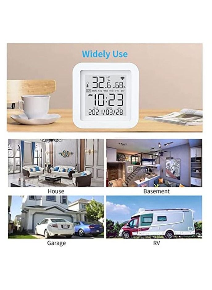 Generic - DMG Hygrometer,WiFi Temperature and Humidity Sensor,Large LCD Display,Smart Wireless Digital Indoor Hygrometer Thermometer with Remote App Alerts, for Home Pet Garage Cropper Greenhouse - Image 1