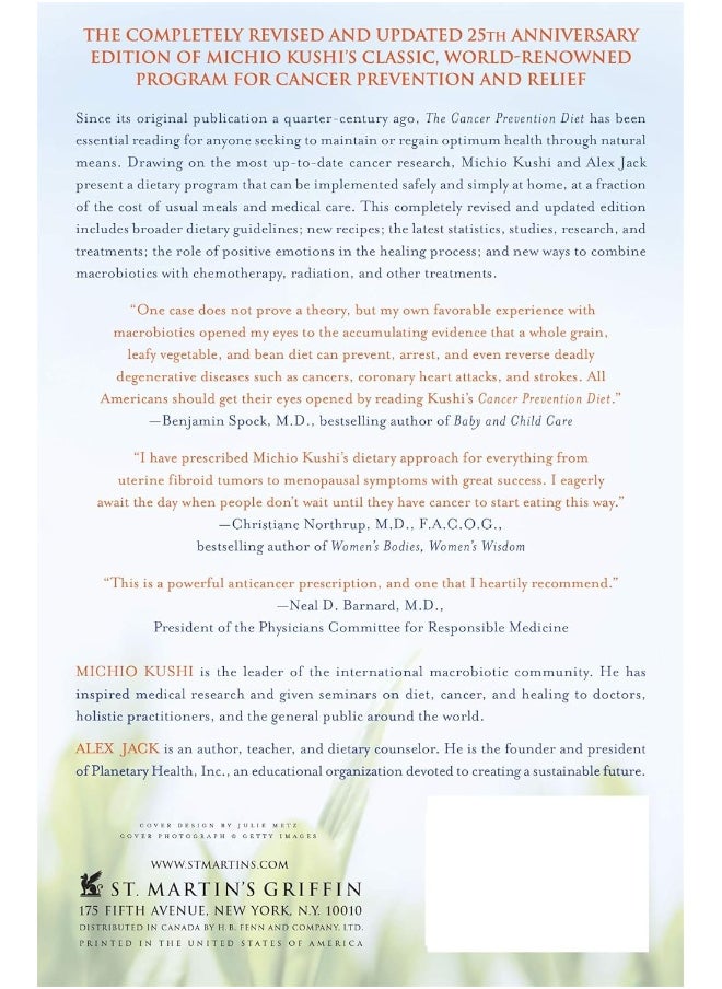 The Cancer Prevention Diet: The Macrobiotic Approach to Preventing and Relieving Cancer