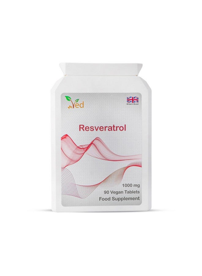 Ved RESVERATROL 1000 mg 90 Tablet, Potent Antioxidants &, Promotes Anti-Aging, Cardiovascular Support, 90 Day Supply per Bottle.