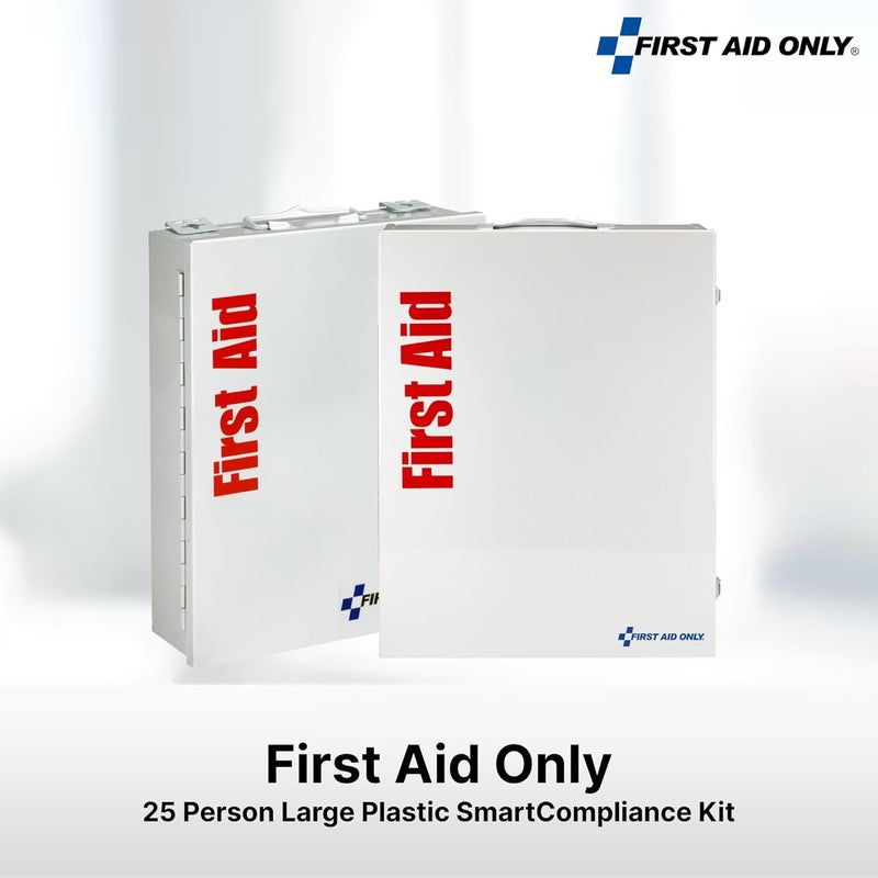 First Aid Only 90658 25Person SmartCompliance First Aid Kit for Businesses ANSI 2015 Compliant Metal Food Service First Aid Cabinet 94 Pieces - Image 2