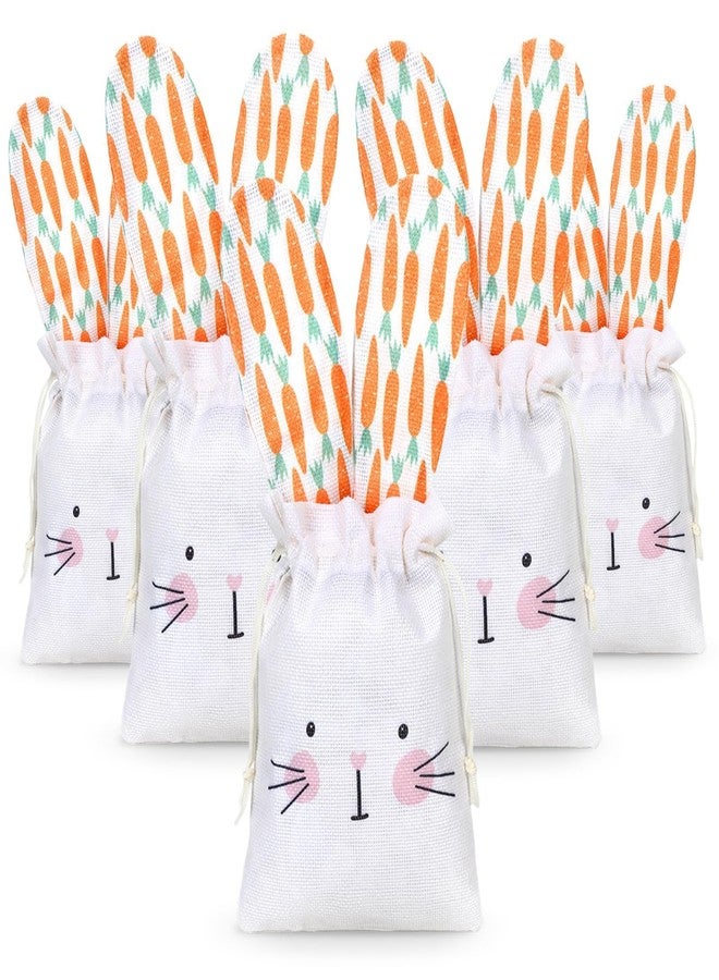 AUGSUN Easter Drawstring Bag, 5 Pcs Easter Burlap Gift Bags with Rabbit Ears, 5.5 x 7.5 Inch Festive Bunny Ear Party Decorations for Treats Party Favors - Image 1