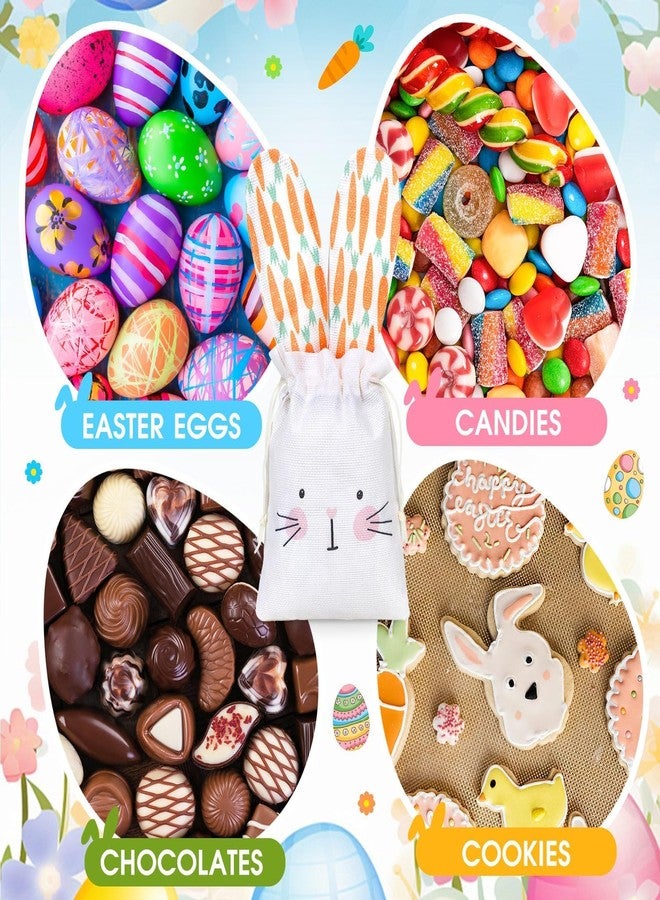 AUGSUN Easter Drawstring Bag, 5 Pcs Easter Burlap Gift Bags with Rabbit Ears, 5.5 x 7.5 Inch Festive Bunny Ear Party Decorations for Treats Party Favors - Image 4