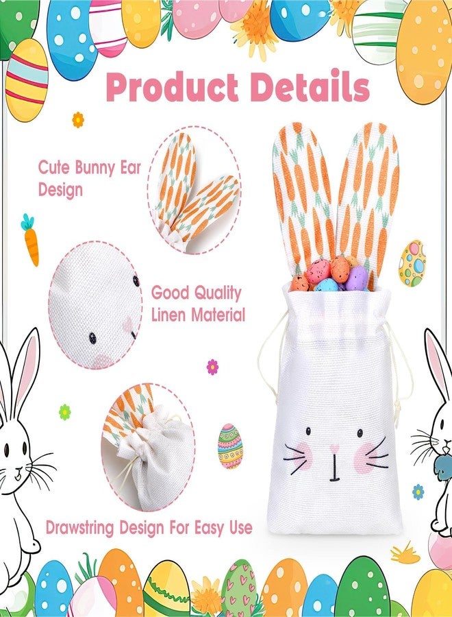 AUGSUN Easter Drawstring Bag, 5 Pcs Easter Burlap Gift Bags with Rabbit Ears, 5.5 x 7.5 Inch Festive Bunny Ear Party Decorations for Treats Party Favors - Image 3