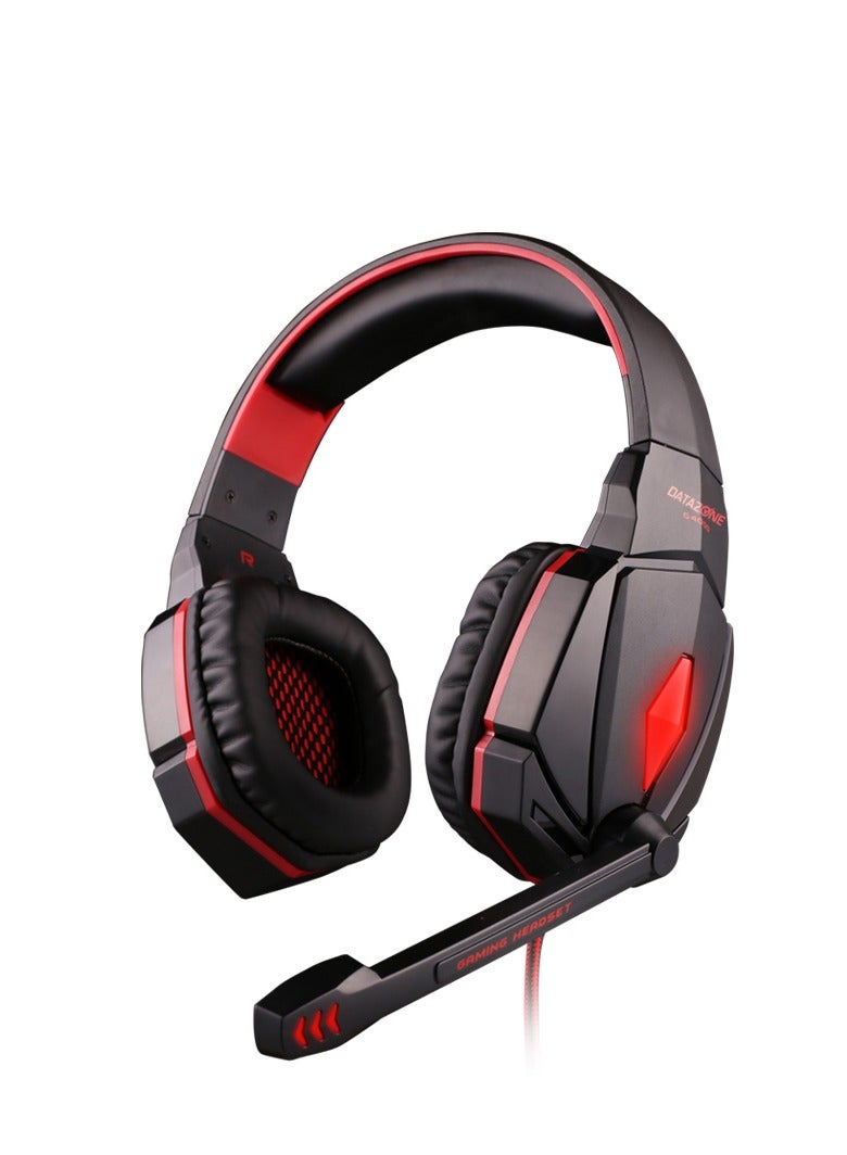 Datazone Wired Gaming Headset in Black Color with Professional Red Lighting, Noise Cancelling, and High-Precision Surround Sound – Compatible with PS5, PS4, PC, XBOX – High Quality and Designed for Gaming Enthusiasts - Image 4