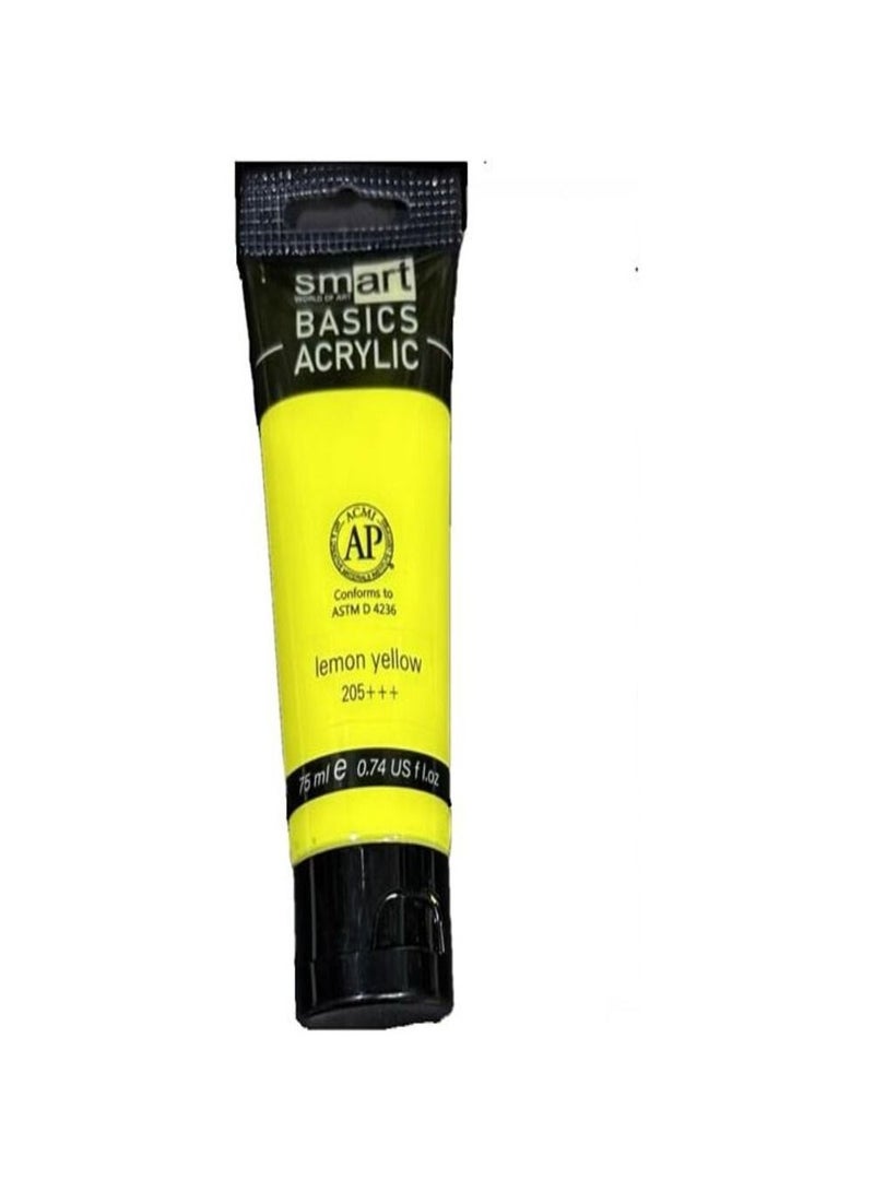 Smart Acrylic 75ml Tube - Lemon Yellow ( Basic Color) 205+++ - Image 1