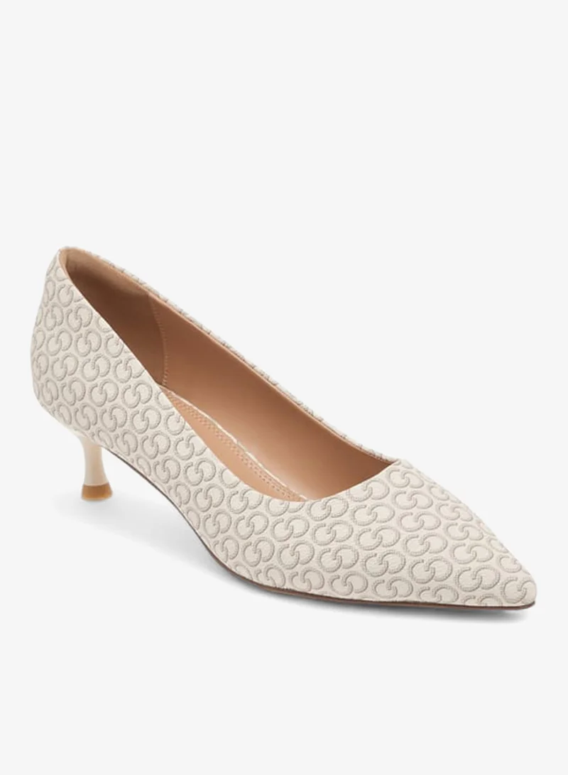 Celeste Womens Solid Slip-On Pumps With Pointed Toe And Kitten Heels