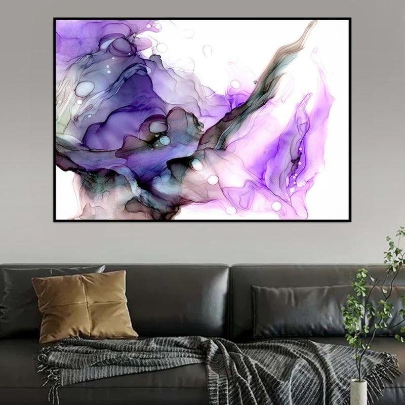 Marktna One abstract art canvas print with a hollow frame, measuring (60×40) - Image 1