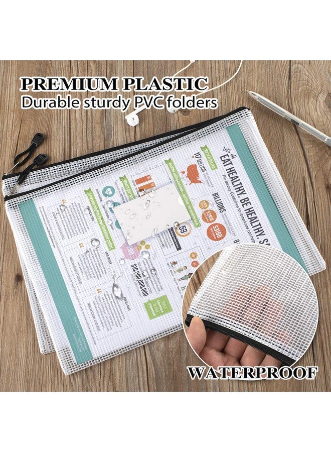 Sooez 20 Pack Mesh Zipper Pouch Document Bag With Label Pocket, Plastic Zip File Document Folders, Letter Size A4 Size Zipper Document Bag Zip Document Pouch For School Office Supplies, Black  - Image 5