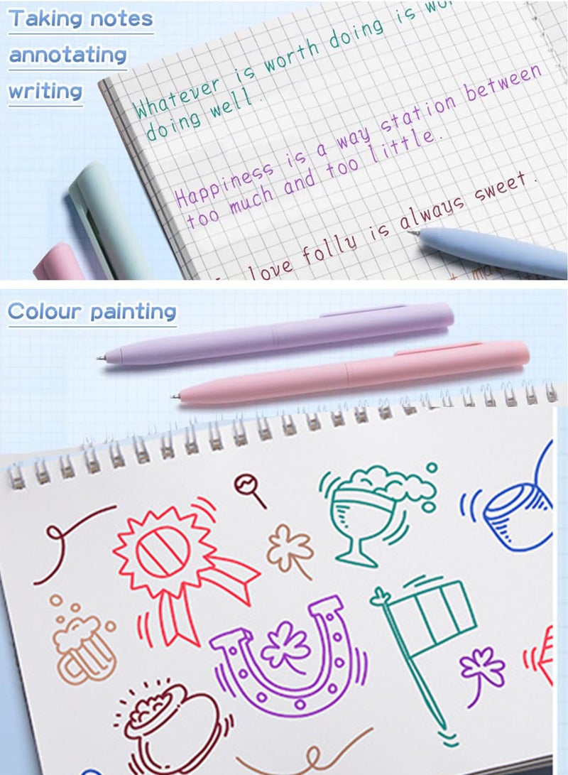 روعة 6 + 6pcs لون جل القلم القلم اللون 0.5mm سريع جاف ملون الحبر القلم القرطاسية مكتب الإمدادات المدرسية (6 أقلام + 6 تعبئة استبدال) - Image 4