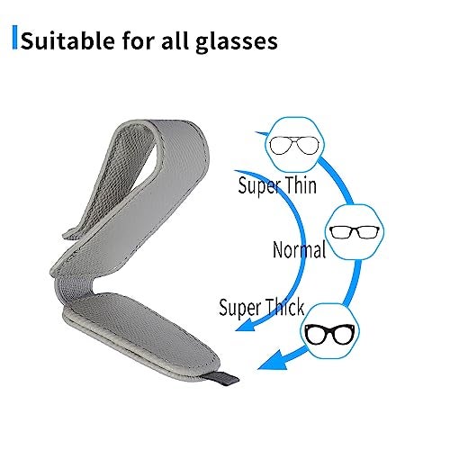 Yuoyar 2 Packs Magnetic Sunglass Holder for Car Visor - Universal Sunglasses Clip for Different Size Eyeglasses - Convenient Interior Car Accessories (Grey) - Image 5