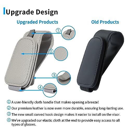 Yuoyar 2 Packs Magnetic Sunglass Holder for Car Visor - Universal Sunglasses Clip for Different Size Eyeglasses - Convenient Interior Car Accessories (Grey) - Image 2