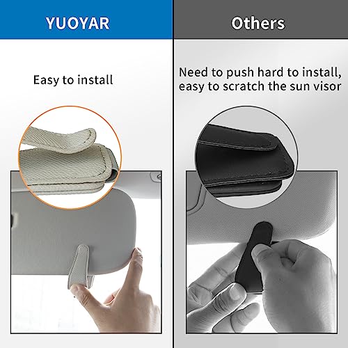 Yuoyar 2 Packs Magnetic Sunglass Holder for Car Visor - Universal Sunglasses Clip for Different Size Eyeglasses - Convenient Interior Car Accessories (Grey) - Image 3