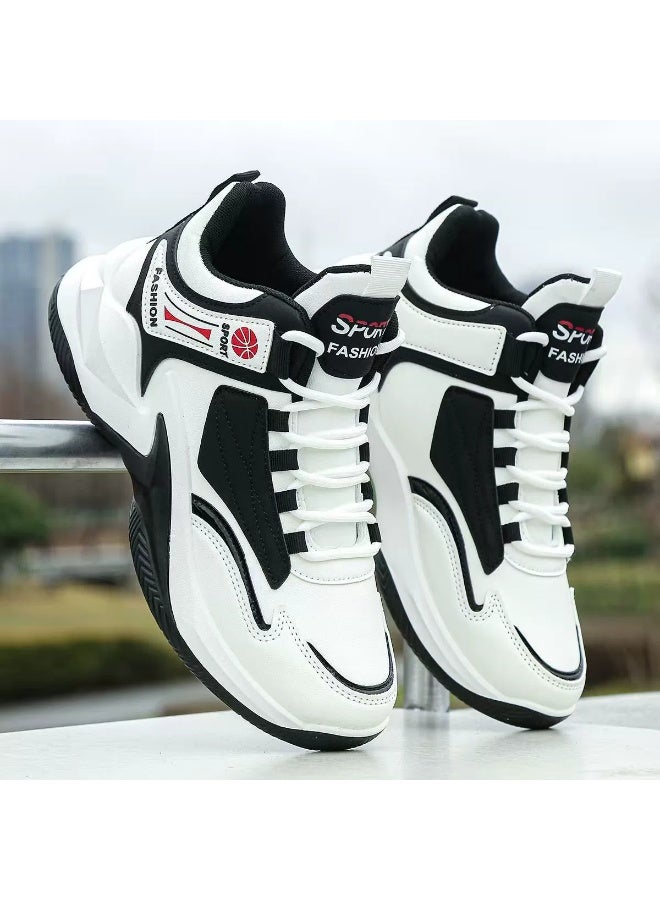 Men's Lace-up Chunky Sneakers, Athletic Shoes, Shock Absorbing And Breathable Shoes For Running Basketball Workout Gym