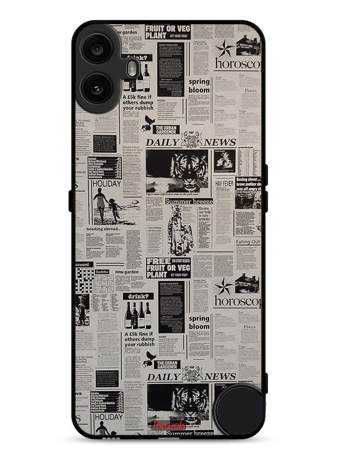 Tolwak غطاء واقي لهاتف Nothing CMF 1 بتصميم صحيفة تسجيل - Image 1