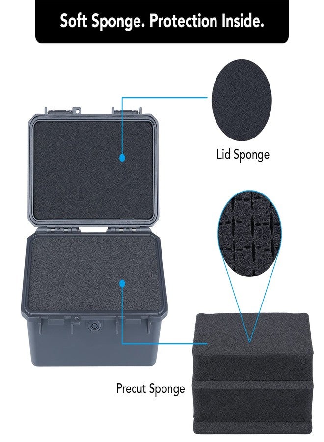 Lykus HC-1730 Mini Hard Case Dry Box with Foam Insert, Interior Size 6.5x3.9x3.7 in, IP66 Splash-Proof, Suitable for Cellphones, Tools, Small Devices and More - Image 2