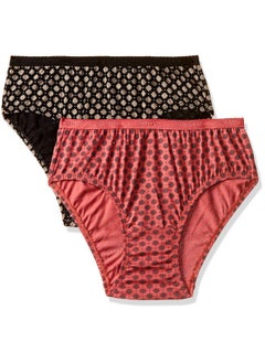 Van Heusen Van Heusen Women Hipster Panty - 100% Cotton - Pack Of 2 - Anti Bacterial, No Marks Waistband, Moisture Wicking, Full Coverage_11106_Dark Assorted Print_S 