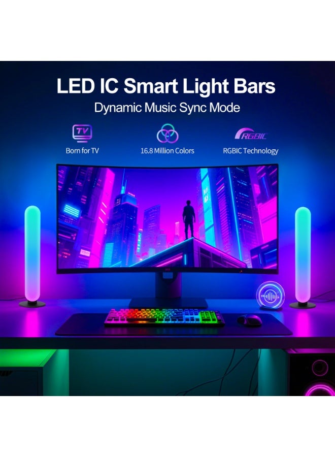 LOKIPA Smart LED Light Bars with Music Sync & App Control, RGB Gaming Lights for TV PC Monitor Backlight, USB Powered Mood Lighting with Voice Control & Dynamic Scene Modes for Gaming Setup, Room Decor - Image 3