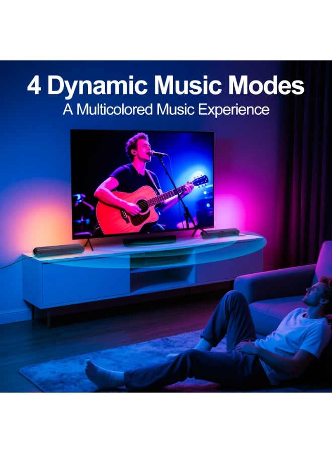 LOKIPA Smart LED Light Bars with Music Sync & App Control, RGB Gaming Lights for TV PC Monitor Backlight, USB Powered Mood Lighting with Voice Control & Dynamic Scene Modes for Gaming Setup, Room Decor - Image 5